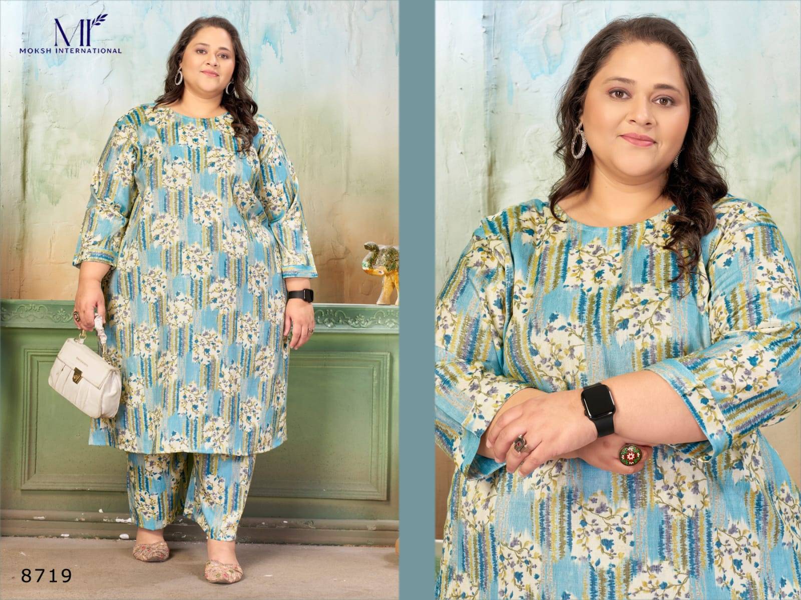 Prisha Vol-1 BY Moksh International  8717 to 8720 series Stylish Fancy stitched  plus size dresses At Wholesale Price